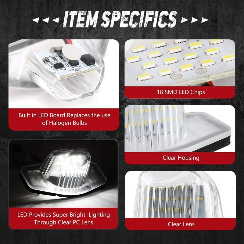 NUVISION LIGHTING Pair of LED License Plate Lights Compatible with 12-15 Civic / 07-16 CR-V / 10-15 Accord Crosstour / 09-11 Element, 34102SLNA01 34101S60013, NVL-LPL-001 - Image 3